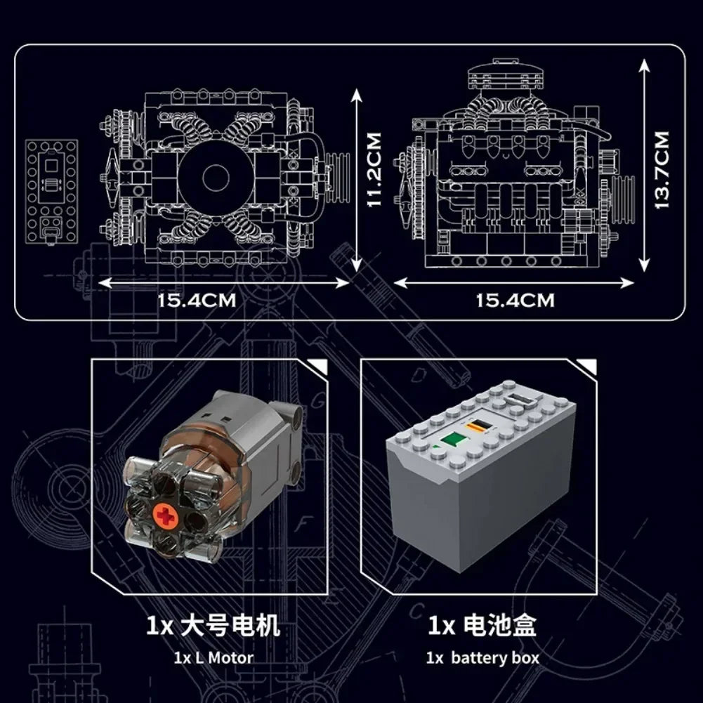 V8 Master Engine – 480 Teile